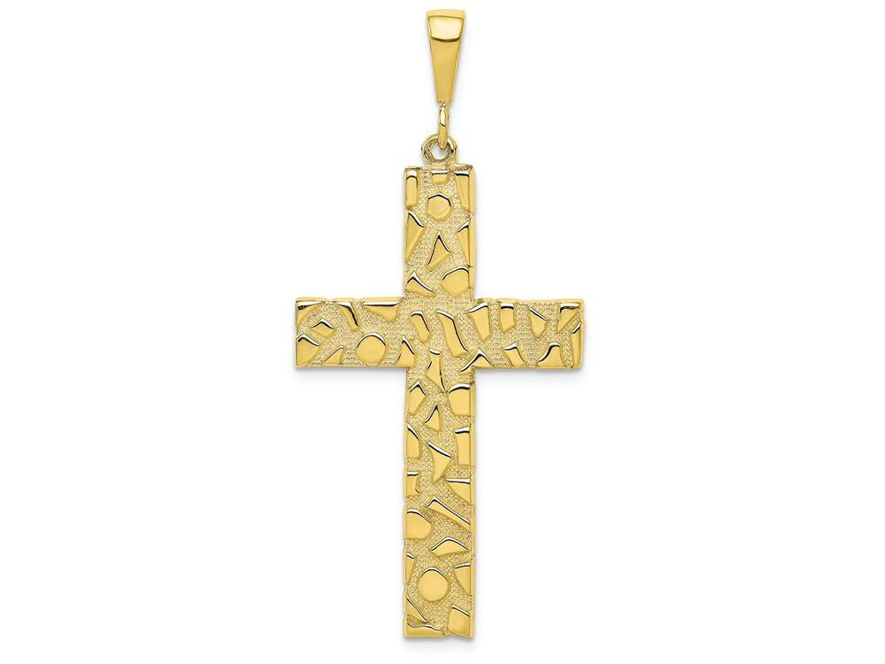 FJC Finejewelers 10k Yellow Gold Polished Nugget Cross Charm