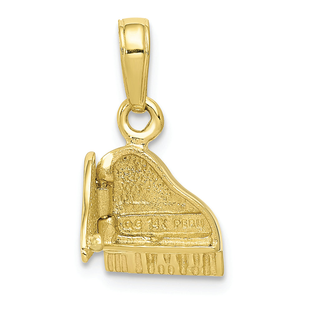 FJC Finejewelers 10k Yellow Gold 3d Piano Charm Lid Opens Moveable