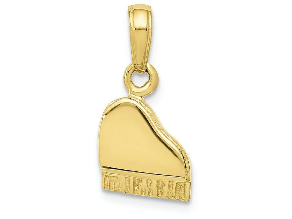 FJC Finejewelers 10k Yellow Gold 3d Piano Charm Lid Opens Moveable