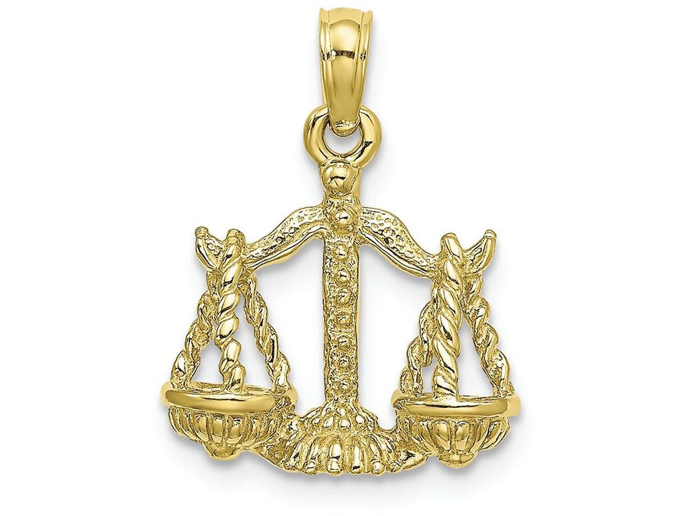 FJC Finejewelers 10k Yellow Gold 3d Libra Zodiac Charm