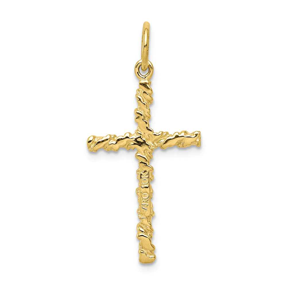 FJC Finejewelers 10k Yellow Gold Nugget Cross Charm