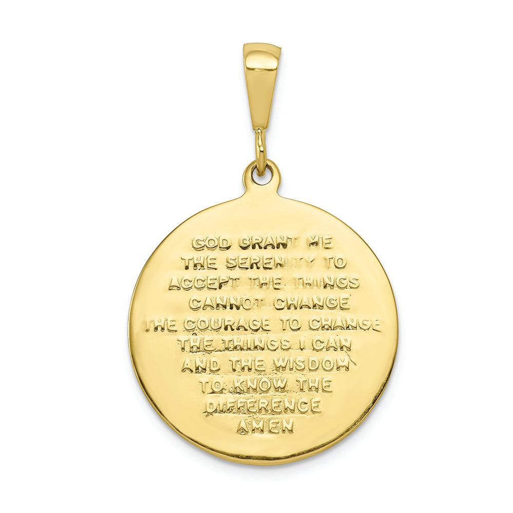 FJC Finejewelers 10k Yellow Gold Praying Hands Reversible with Serenity Prayer Charm