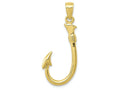 FJC Finejewelers 10k Yellow Gold 3d Fish Hook Charm