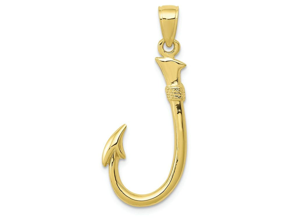 FJC Finejewelers 10k Yellow Gold 3d Fish Hook Charm
