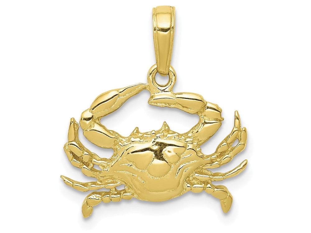 FJC Finejewelers 10k Yellow Gold Blue Crab Charm
