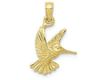 FJC Finejewelers 10k Yellow Gold Hummingbird Charm Textured
