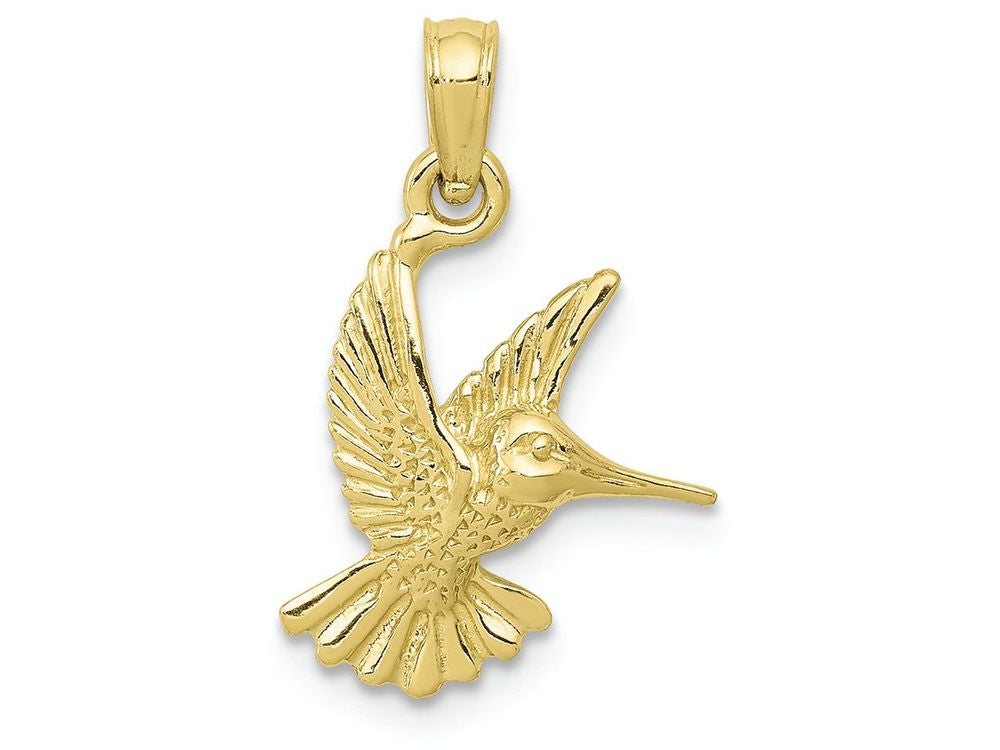 FJC Finejewelers 10k Yellow Gold Hummingbird Charm Textured