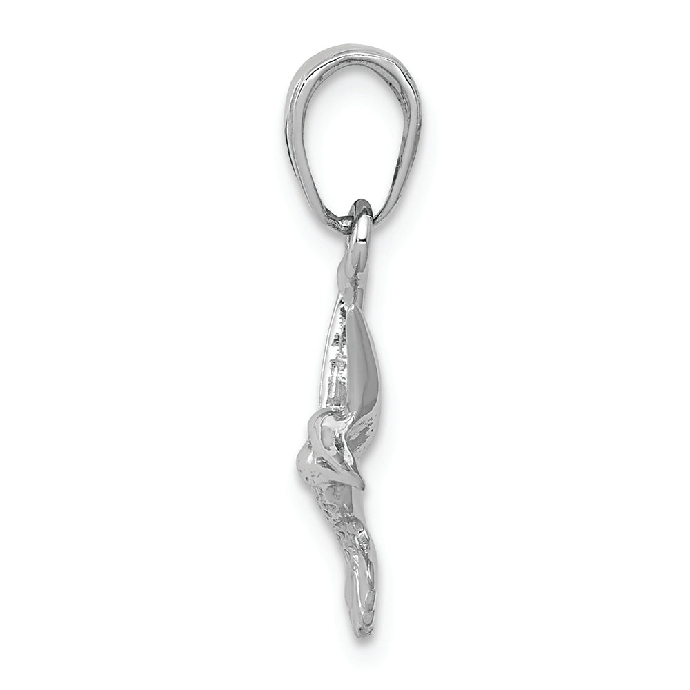 FJC Finejewelers 10k White Gold Hummingbird Charm Textured