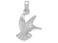 FJC Finejewelers 10k White Gold Hummingbird Charm Textured