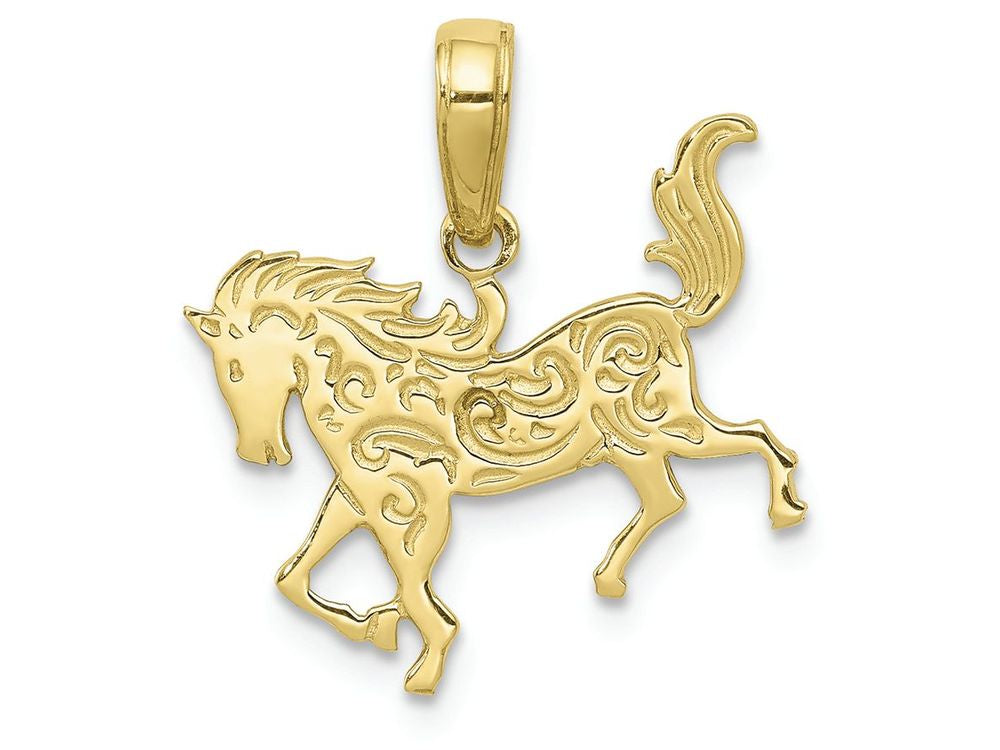 FJC Finejewelers 10k Yellow Gold Horse Engraved Charm