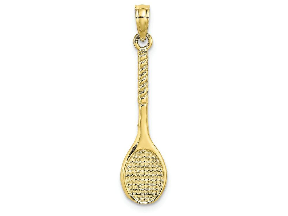 FJC Finejewelers 10k Yellow Gold 3d Tennis Racquet Charm