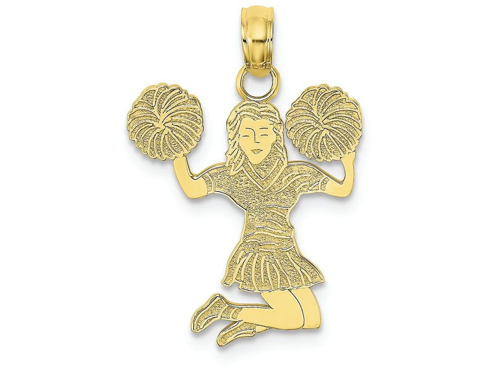 FJC Finejewelers 10k Yellow Gold Cheerleader Jumping with Pom-pom's Charm