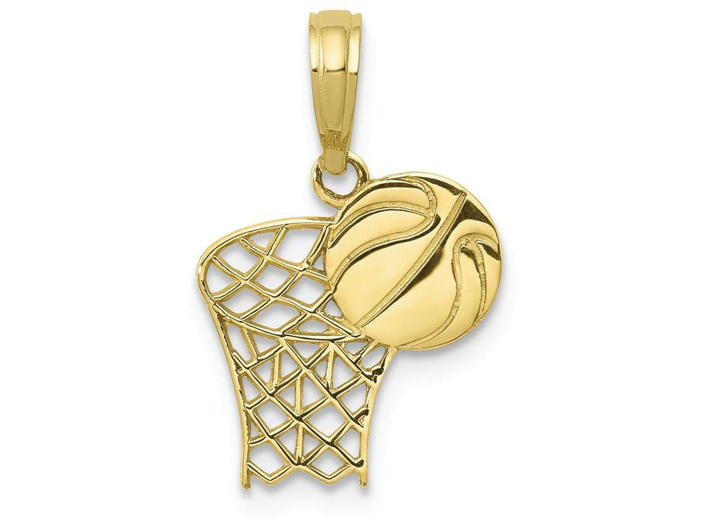 FJC Finejewelers 10k Yellow Gold Basketball Hoop And Ball Charm