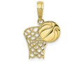FJC Finejewelers 10k Yellow Gold Basketball Hoop And Ball Charm