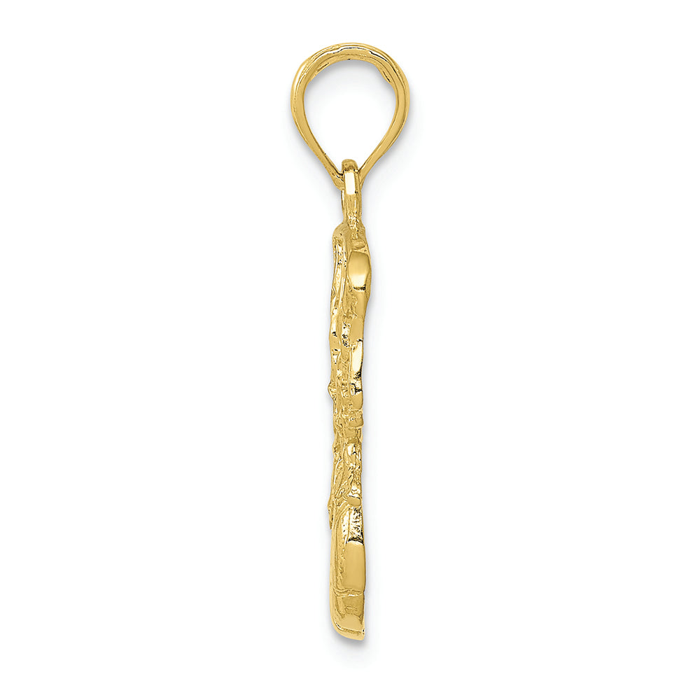 FJC Finejewelers 10k Yellow Gold Swoosh Basketball And Net Charm