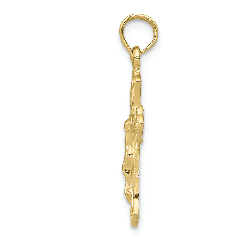 FJC Finejewelers 10k Yellow Gold Inri Crucifix Charm