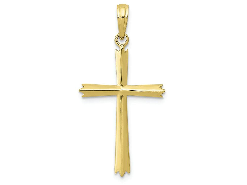 FJC Finejewelers 10k Yellow Gold Cross Spiked Tips Charm
