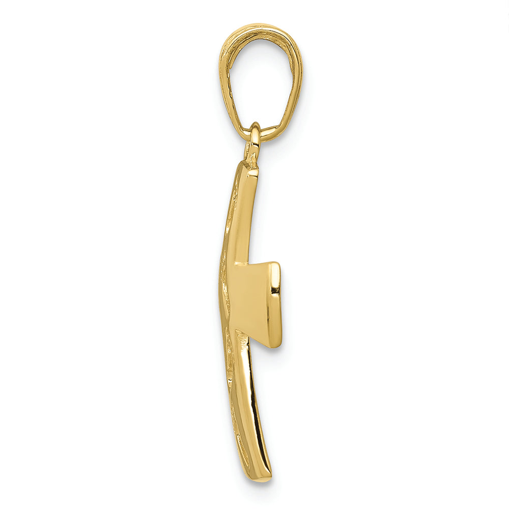 FJC Finejewelers 10k Yellow Gold Cross Footprints Charm