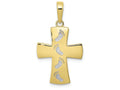 FJC Finejewelers 10k Yellow Gold Cross Footprints Charm