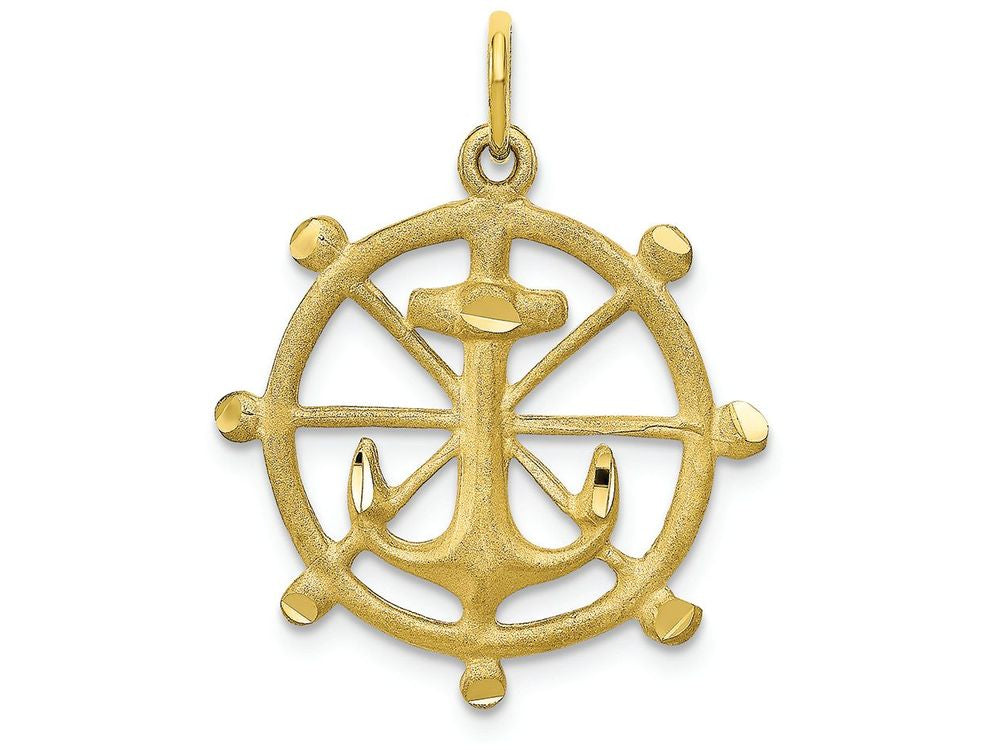 FJC Finejewelers 10k Yellow Gold Anchor In A Wheel Charm