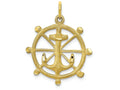 FJC Finejewelers 10k Yellow Gold Anchor In A Wheel Charm