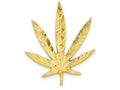 FJC Finejewelers 10k Yellow Gold Solid Satin Leaf Charm