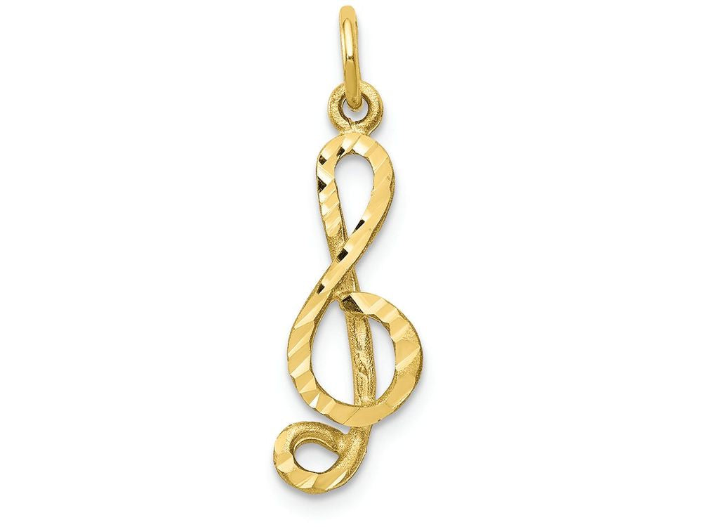 FJC Finejewelers 10k Yellow Gold Medium Solid Treble Clef Charm