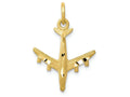 FJC Finejewelers 10k Yellow Gold Solid Satin Airplane Charm