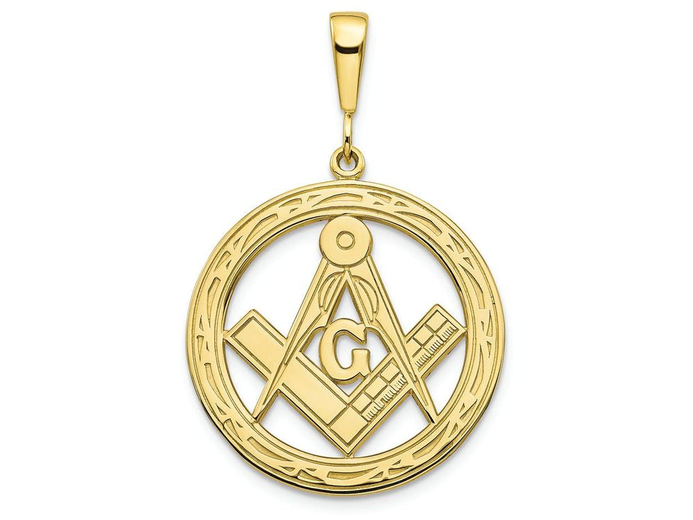 FJC Finejewelers 10k Yellow Gold Solid Masonic Symbol Charm