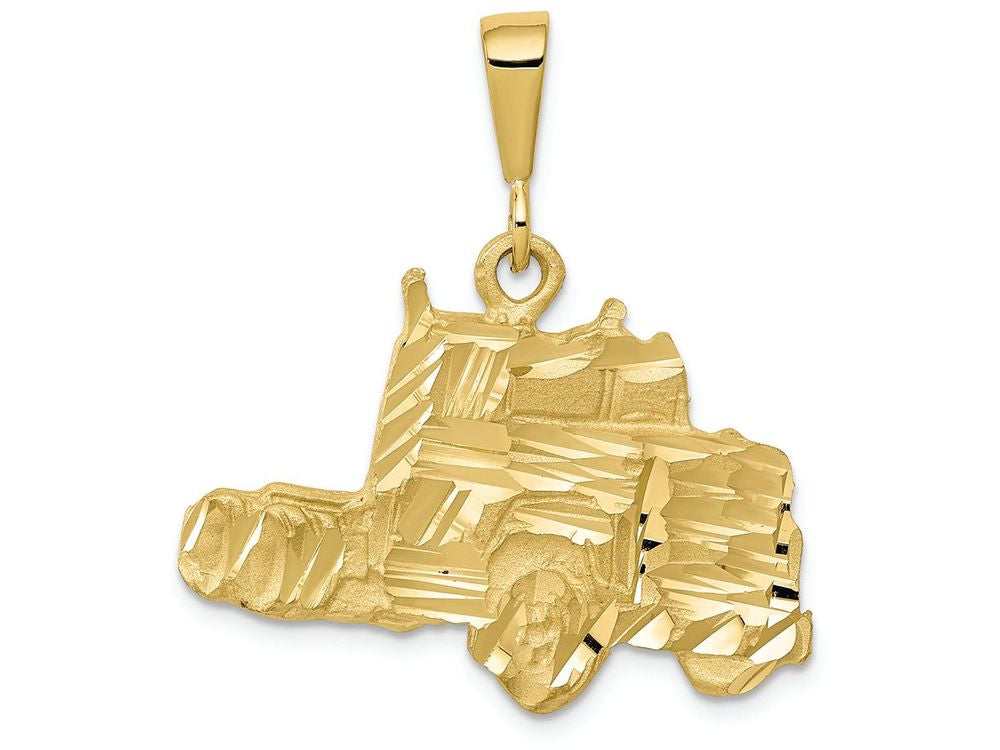 FJC Finejewelers 10k Yellow Gold Solid Bright Cut Semi Truck Charm