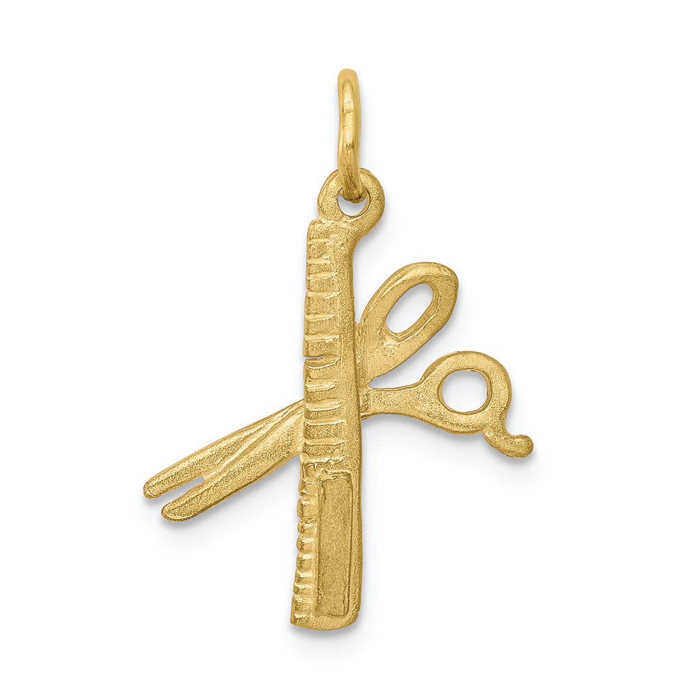 FJC Finejewelers 10k Yellow Gold Comb Scissors Charm