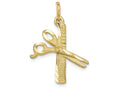 FJC Finejewelers 10k Yellow Gold Comb Scissors Charm
