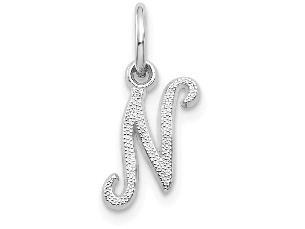 FJC Finejewelers 10k White Gold Initial N Charm