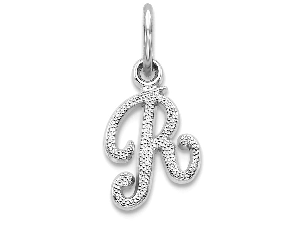 FJC Finejewelers 10k White Gold Initial R Charm