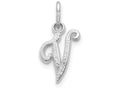 FJC Finejewelers 10k White Gold Initial V Charm