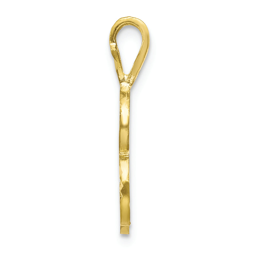 FJC Finejewelers 10k Bright-cut Grooved Initial B Charm