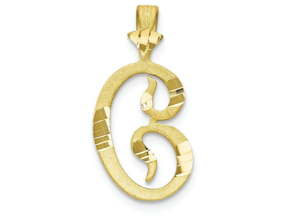 FJC Finejewelers 10k Bright-cut Grooved Initial C Charm