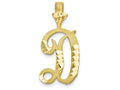 FJC Finejewelers 10k Bright-cut Grooved Initial D Charm