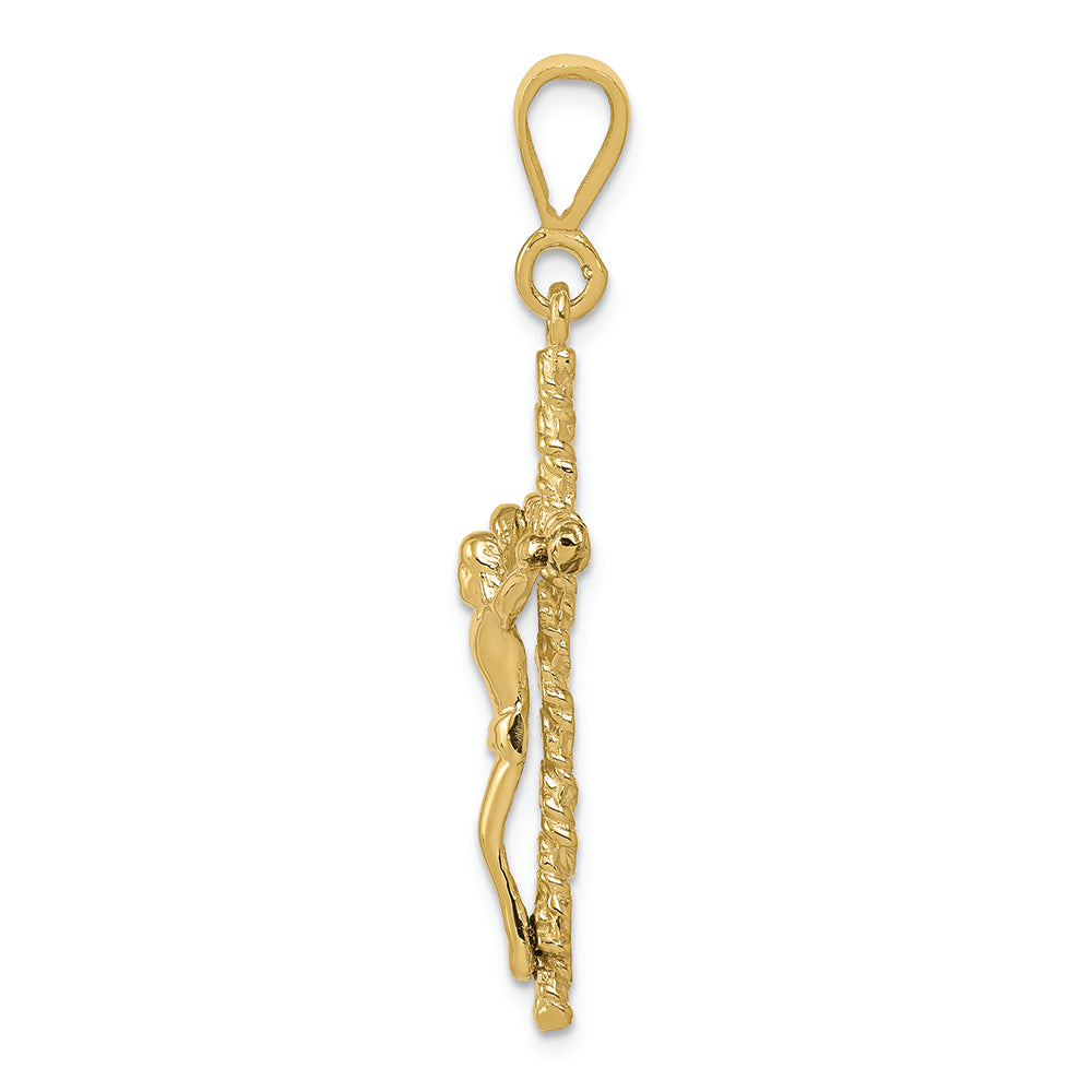 FJC Finejewelers 10k Yellow Gold Solid Polished Crucifix Charm
