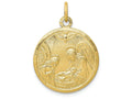 FJC Finejewelers 10k Yellow Gold Solid Satin Polished Baptism Disc Charm