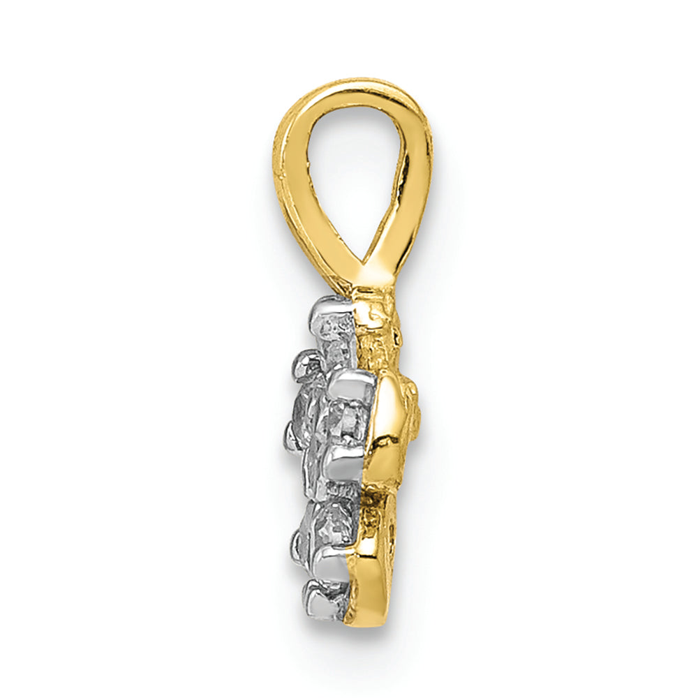 FJC Finejewelers 10k Yellow Gold Small CZ Flower Charm