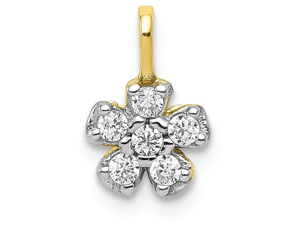 FJC Finejewelers 10k Yellow Gold Small CZ Flower Charm