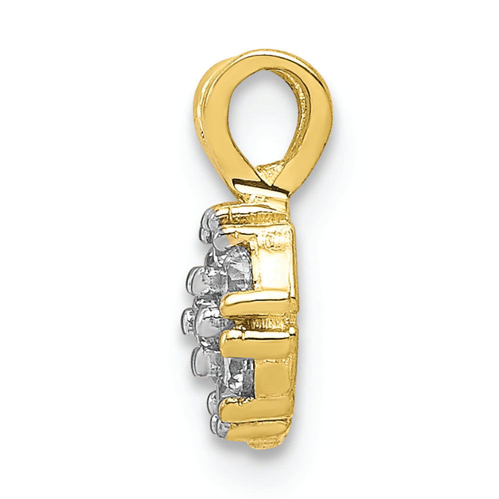 FJC Finejewelers 10k Yellow Gold Small CZ Flower Charm