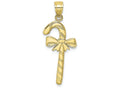 FJC Finejewelers 10k Yellow Gold Solid Polished Candy Cane Charm