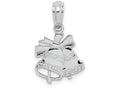 FJC Finejewelers 10k White Gold Polished Christmas Bells Charm