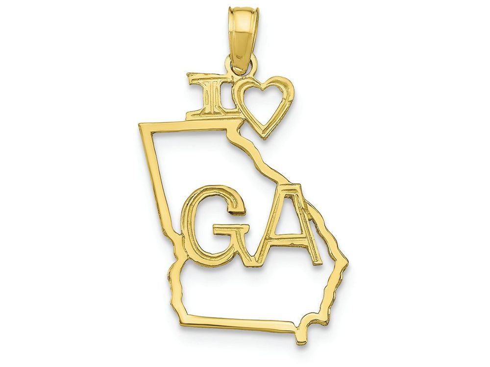 FJC Finejewelers 10k Yellow Gold Solid Georgia State Charm