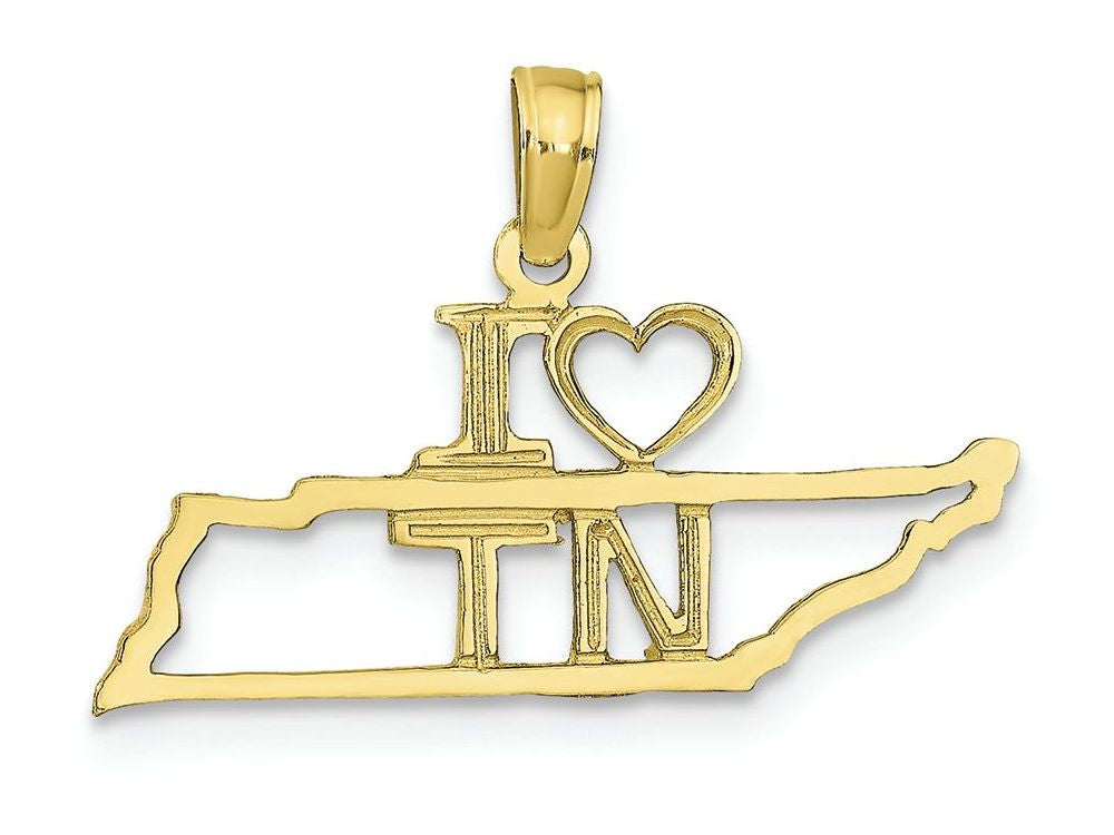 FJC Finejewelers 10k Yellow Gold Solid Tennessee State Charm