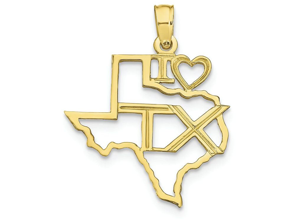 FJC Finejewelers 10k Yellow Gold Solid Texas State Charm