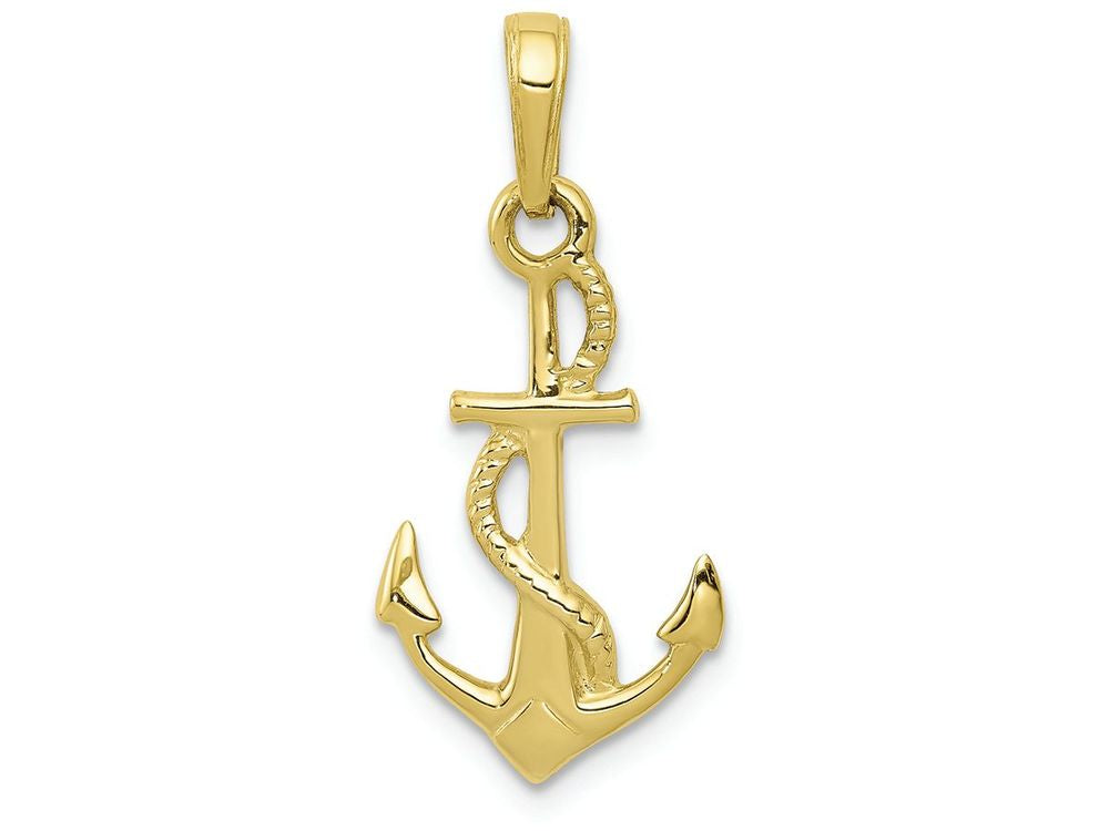 FJC Finejewelers 10k Yellow Gold Solid Polished 3d Anchor Charm