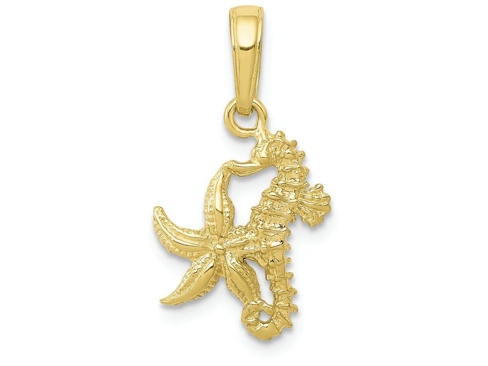 FJC Finejewelers 10k Yellow Gold Starfish Seahorse Charm
